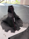 Black Suede w Red Stitching Shift Boot