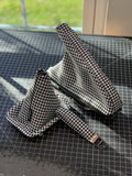 Black and White Houndstooth Shift Boot